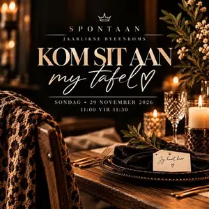 Spontaan Jaarlikse Byeenkoms Kom Sit Aan My Tafel 29 November 2026